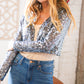 Holiday Sparkle Sequin Cropped Bolero Cardigan