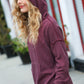 A New Day Burgundy Mineral Wash Rib Knit Hoodie