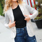 Be Your Own Star Silver Sequin Open Blazer