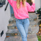 Ready to Relax Hot Pink Half Zip French Terry Hoodie