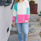 The Slouchy Mint & Pink Drop Shoulder Terry Color Block Top