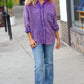 Violet Washed Cotton Gauze Button Down Shirt