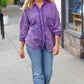 Violet Washed Cotton Gauze Button Down Shirt