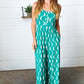 Kelly Green Abstract Wave Button Jumpsuit