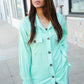 Put Together Mint Cut-Edge Button-Down Long Shirt Top