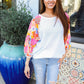 Sunny Days Ivory Textured Floral Bubble Sleeves Dolman Top