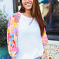 Sunny Days Ivory Textured Floral Bubble Sleeves Dolman Top