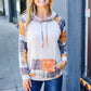 Autum Vibes Orange & Taupe Plaid Terry Kangaroo Pocket Hoodie