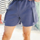 Weekend Ready Indigo Scuba Elastic Drawstring Pocket Shorts