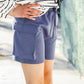 Weekend Ready Indigo Scuba Elastic Drawstring Pocket Shorts