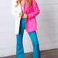 Fuchsia & Cream Silky Half & Half Buttoned Blazer