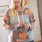 Harvest Ethnic Patchwork Print Kangaroo Pocket Hoodie