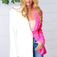 Fuchsia & Cream Silky Half & Half Buttoned Blazer