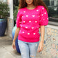 Be Mine Pink & White Heart Oversized Jacquard Sweater