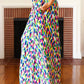 Stand Out Navy & Green Abstract Print Smocked Waist Palazzo Pants