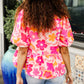 Find Love Pink/Yellow Floral Frill Balloon Short Sleeve Top