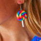 Rainbow Lollipop Dangle Clay Earrings