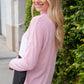 Blush Color Block Mock Neck Side Pocket Top