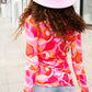 Find Love Red/Pink Fitted Floral Print Buttery Soft Knit Top