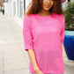 Can't Look Away Pink Heart Netted Crochet Sweater Top