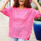 Can't Look Away Pink Heart Netted Crochet Sweater Top