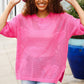 Can't Look Away Pink Heart Netted Crochet Sweater Top