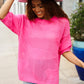 Can't Look Away Pink Heart Netted Crochet Sweater Top