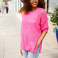 Can't Look Away Pink Heart Netted Crochet Sweater Top