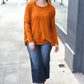 Rust Hacci Dolman Pocketed Sweater Top