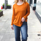 Rust Hacci Dolman Pocketed Sweater Top