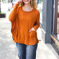 Rust Hacci Dolman Pocketed Sweater Top