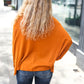 Rust Hacci Dolman Pocketed Sweater Top