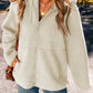 Women Fleece Zip Up Hooded Pocketed Jacket