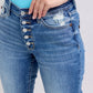 Judy Blue Medium Denim Mid Rise Boyfriend Fit Button Jeans