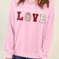 LOVE Patch Round Neck Dropped Shoulder Sweatshirt