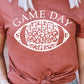 Game Day Leopard Spot White Football Graphic Tee