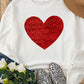 Valentine’s Day Heart Round Neck Long Sleeve Sweatshirt