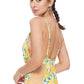 Textured Lemon Mesh One Piece