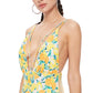 Textured Lemon Mesh One Piece