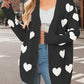 Heart Button Down Long Sleeve Cardigan