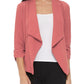 Casual, Solid, Waist Length, Blazer Jacket