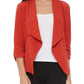 Casual, Solid, Waist Length, Blazer Jacket