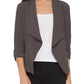 Casual, Solid, Waist Length, Blazer Jacket