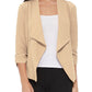 Casual, Solid, Waist Length, Blazer Jacket