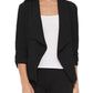 Casual, Solid, Waist Length, Blazer Jacket