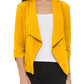 Casual, Solid, Waist Length, Blazer Jacket