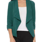 Casual, Solid, Waist Length, Blazer Jacket