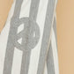 Umgee Peace Sign Patch Striped Wide Leg Pants