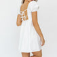 Short Sleeve Back Tie Babydoll Dress