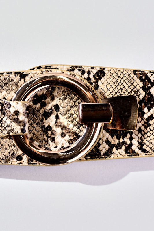 Snake Print Fashion Belt